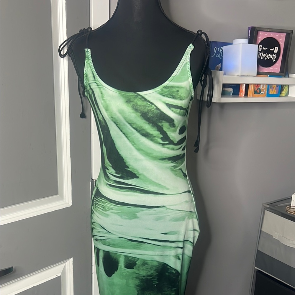 Private Label Green Ruched Bodycon Midi Dress
